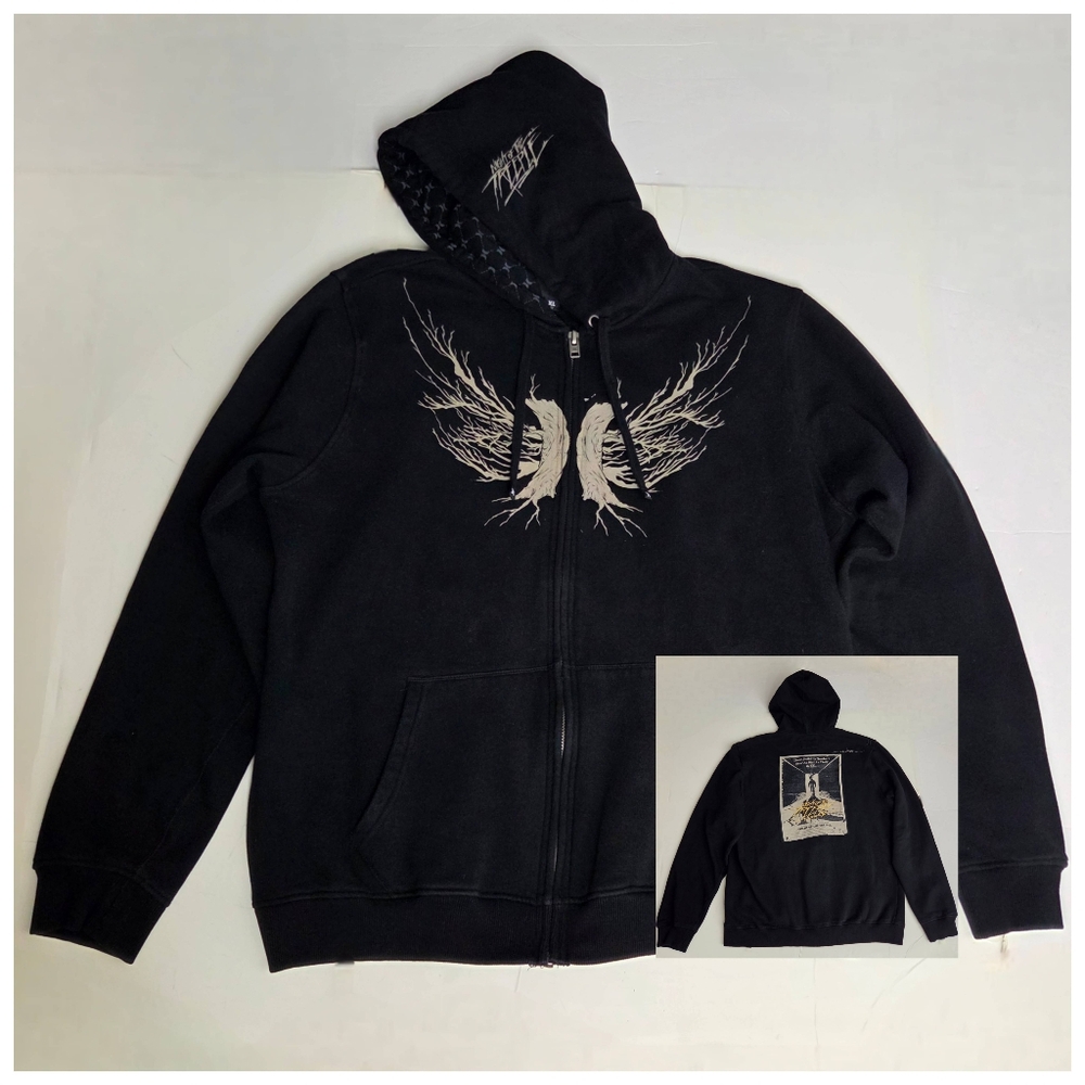 Hurley x Alex Pardee Y2K Zip Hoodie Adult Size XL Grunge Goth 2000s Treeple RARE